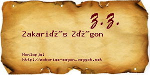 Zakariás Zágon névjegykártya